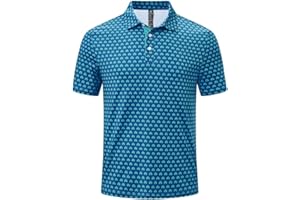 JHMORP Men's Golf Polo Shirts Short Sleeve Moisture Wicking Quick Dry Sports T-Shirts