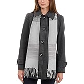 LONDON FOG womens Single-breasted Wool Blend Coat With Scarf