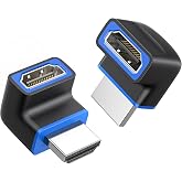 Cable Matters 2-Pack 8K Right Angle HDMI 2.1 Adapter, 270 Degree | 8K@60Hz / 4K@240Hz, 48Gbps, HDR, Male to Female, Black