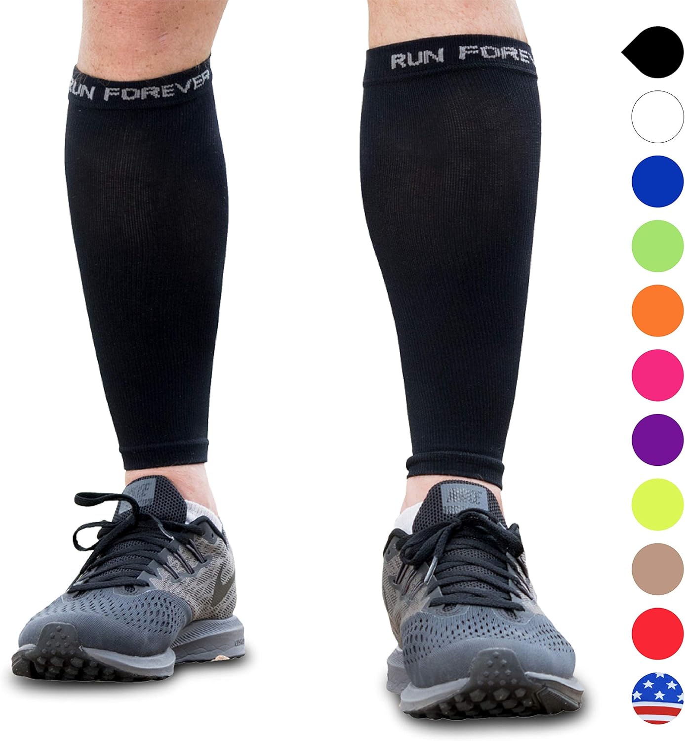 Run Forever Calf Compression Sleeve, Leg Compression Socks for Shin Splint & Calf Pain Relief, Men, Women, and Runners