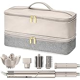 Geviner Shark Flex Style Case, Shark Flexstyle Carrying Case Compatible with Shark/Dyson Hair Dryer, Portable Double-Layer Travel Bag for Dyson Airwrap Styler/Shark Flexstyle Attachment, grey