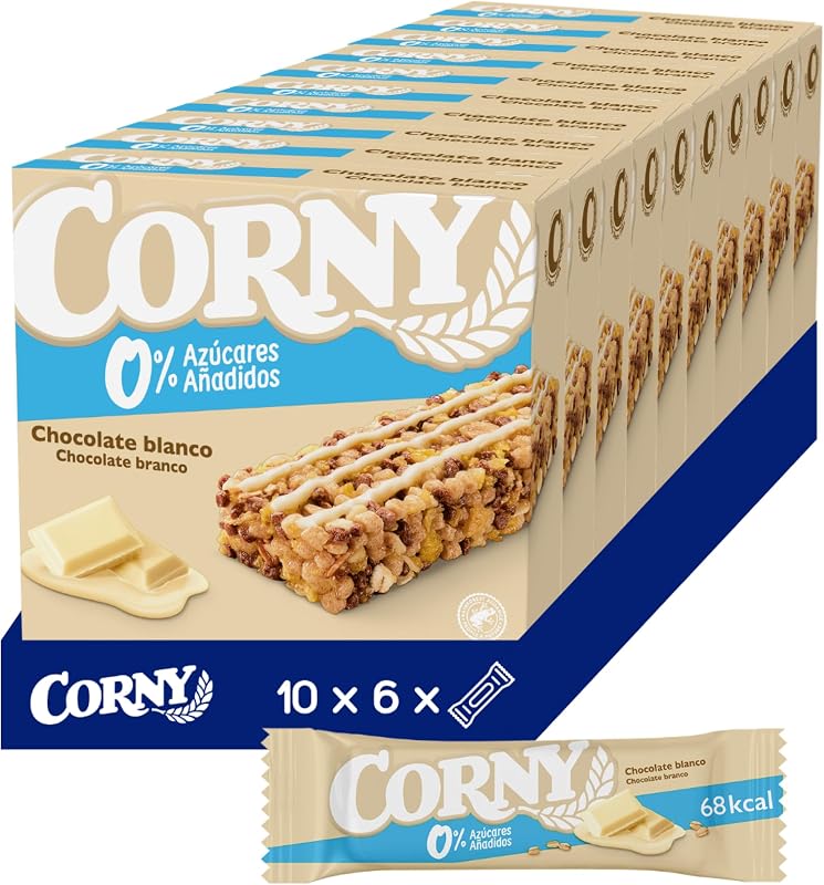 Barras de Cereais 0% Chocolate Branco, 10x6x20 g