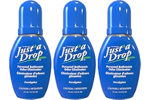 Just a Drop Toilet Odor Eliminator, Eucalyptus, 15 ml (Pack of 3), Total 45 ml, Portable and Discreet