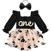 HONGTEYA Baby Girl 1st Birthday Outfit First Birthday Gifts Long Sleeve Tulle Dress One Year Old Bodysuit Clothes