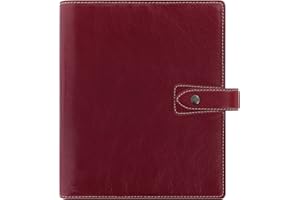 Filofax Malden Organizer, A5 Size, Burgundy - Tactile, Full-Grain Buffalo Leather, Six Rings, Cotton Cream Week-to-View Inser