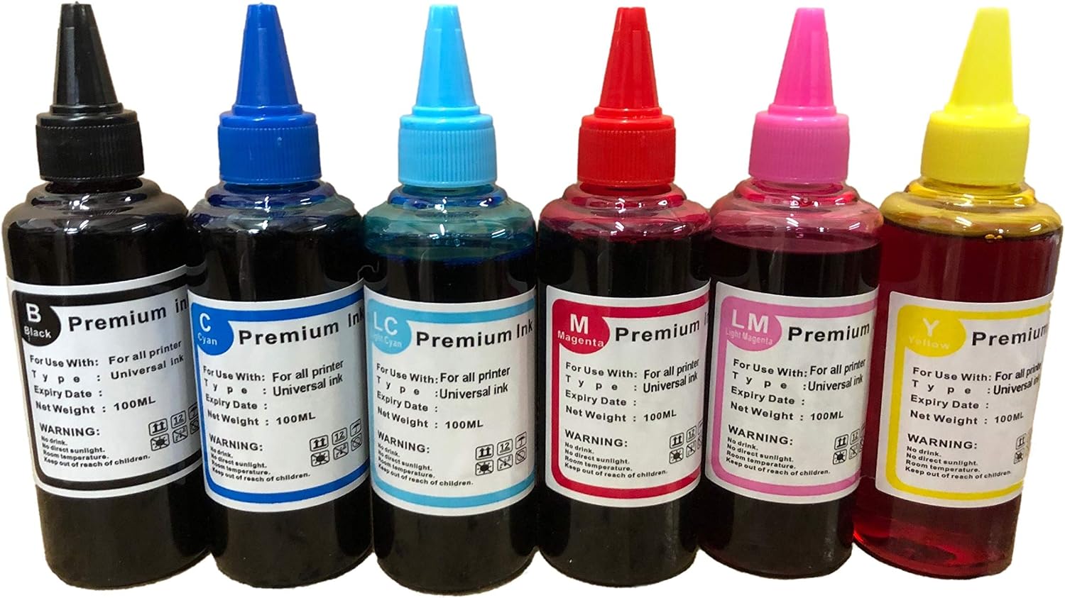 6 x100ml Universal Bulk Ink Refills for Epson HP