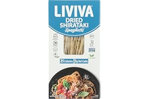 LIVIVA Dried Shirataki Spaghetti – Keto, Gluten Free, Vegan, Halal, Kosher, Non-GMO, Plant-Based - Taste & Cook like regular 