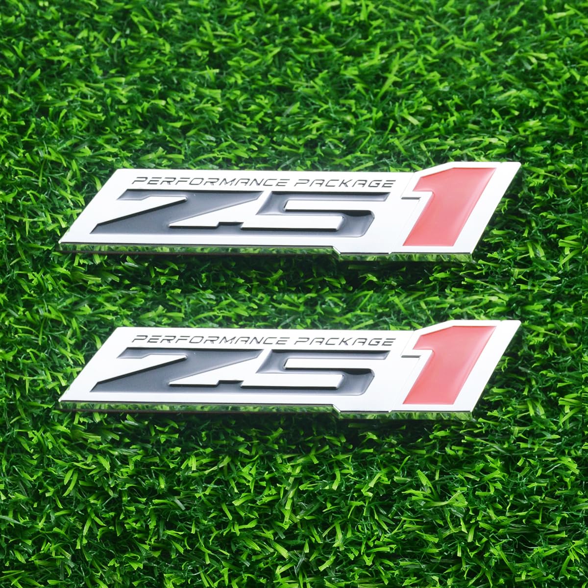 Photo 1 of 2Pcs Z51 Performance Emblems Engine Hood 3D Package Badge Decal Replacement Z51 (Chrome Red)