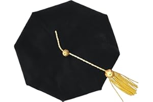 GradPlaza Doctoral Tam Graduaton Tam Velvet with Gold Tassel