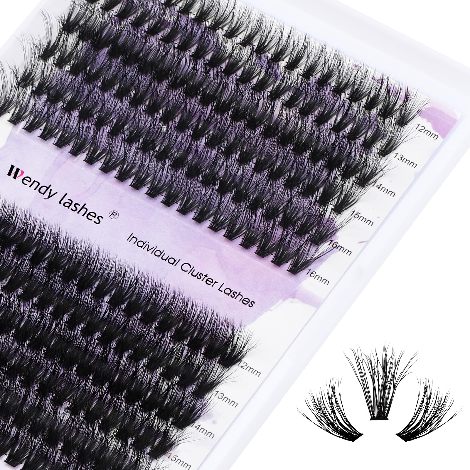 Individual Cluster Lashes D Curl 3D Effect 0.07mm 40D/50D 12-16mm Mixed Individual Eyelashes Clusters Densely DIY Lash Extensions(3D-40+50-0.07-D-12-16mm) — image 1