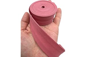 PEPPERLONELY 5 Yards 25mm (1 Inch) 100% Cotton Single Fold Bias Type Bias Binding for Sewing and Hemming Ribbon - Mauve