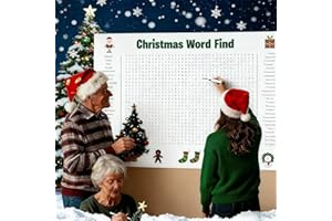 GENERIC Jumbo Christmas Word Search Poster, Giant 36"x24" Wall Game, Large Christmas Word Find Puzzle Decoration Include 50 Words, Fun Interactive Experience for Family Party Activity (Christmas-1PC)