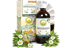 BASIC AYURVEDA Bhringrajasava Drink | 16.23 Fl Oz (480ml) | Natural Bhringraj Ayurvedic Hair Tonic | Supports Hair Growth, Scalp Health & Immune System | No Added Sugar