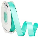 Ribbli Aqua Blue Satin Ribbon 5/8 inch x Continuous