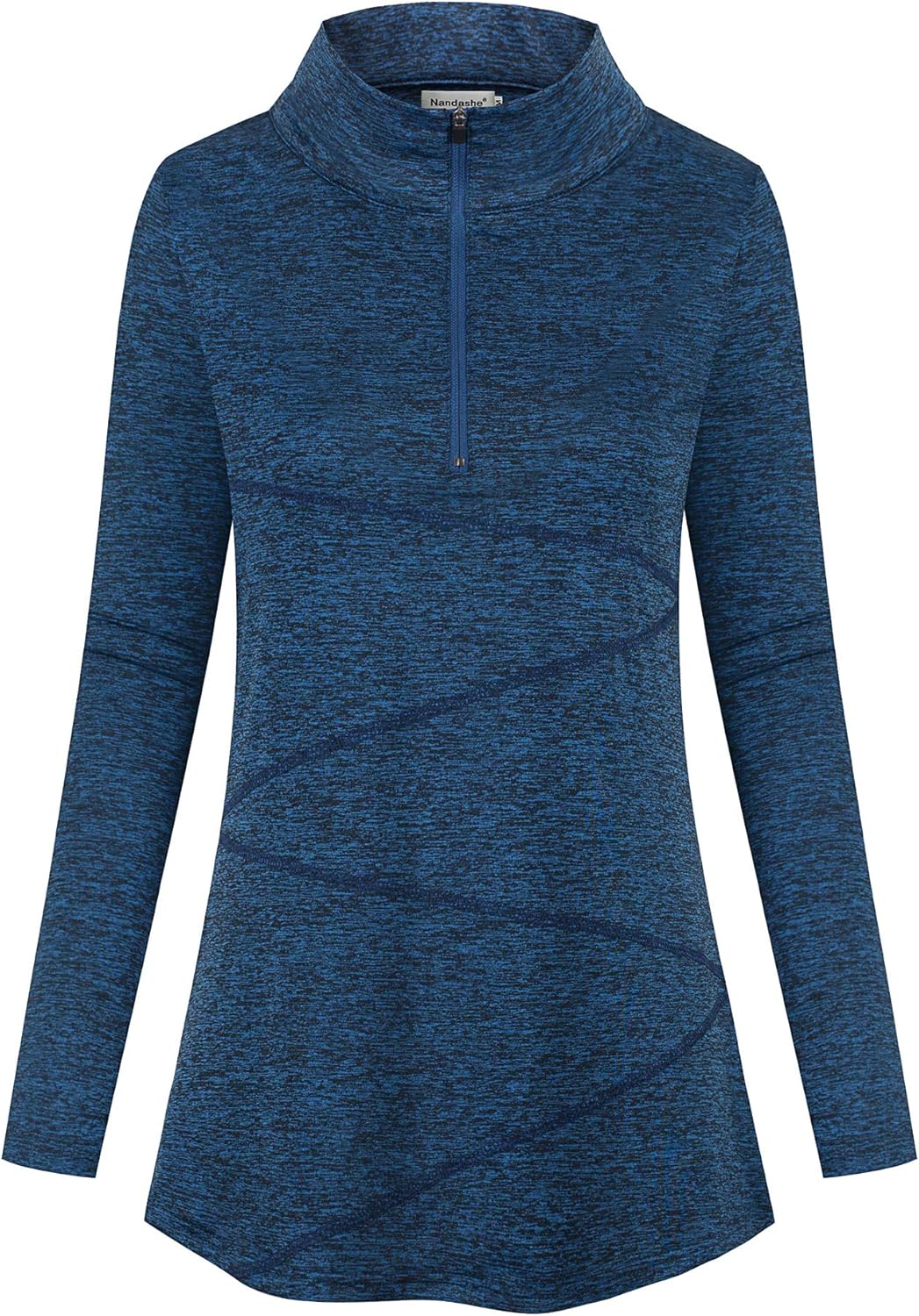 Nandashe Women's Yoga Shirts Long Sleeve Quarter Zip Top Workout Running Jackets: Clothing