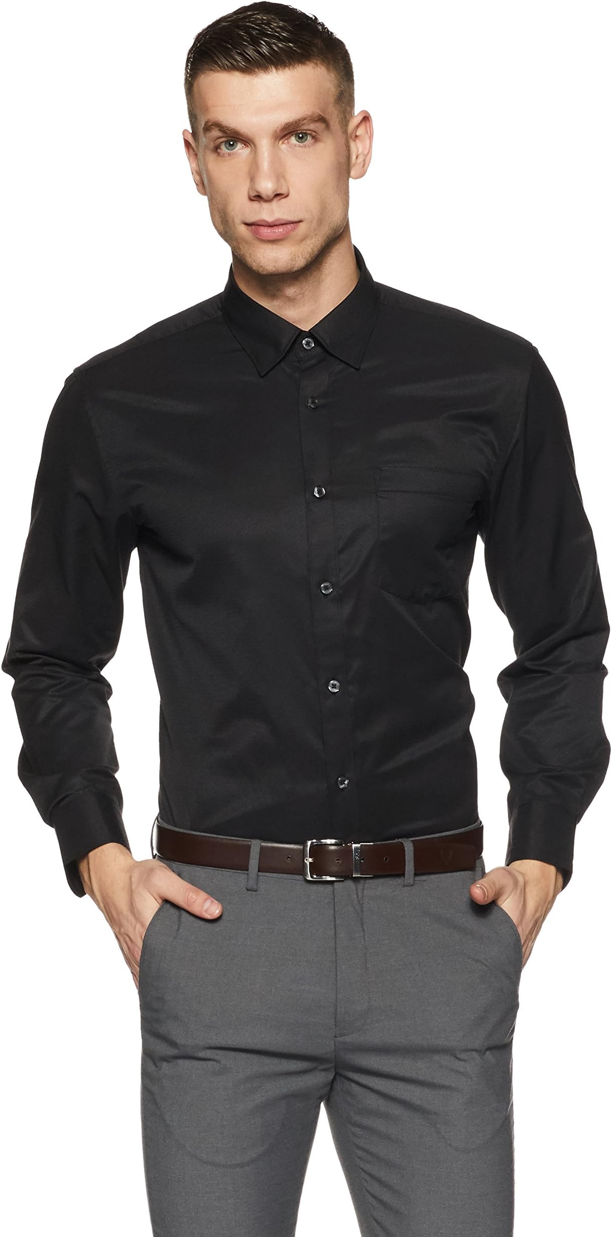 Xessentia Men's Solid Regular Fit Formal Shirt