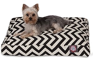 Black Chevron Small Rectangle Indoor Outdoor Pet Dog Bed With Removable Washable Cover By Majestic Pet Products