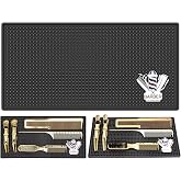 Barber Mat for Clippers Non-Slip Thickened Silicone Non-Slip Mat | Barber Shop Home Counter Workstation Organizer Mat for Scissors, Trimmers, Clippers, Hair Cards, Combs, Razors, etc (12 * 6 Inch)