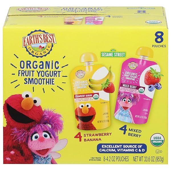 EARTH’S BEST SESAME STREET SMOOTHIE VARIETY PACK, 33.6OZ...