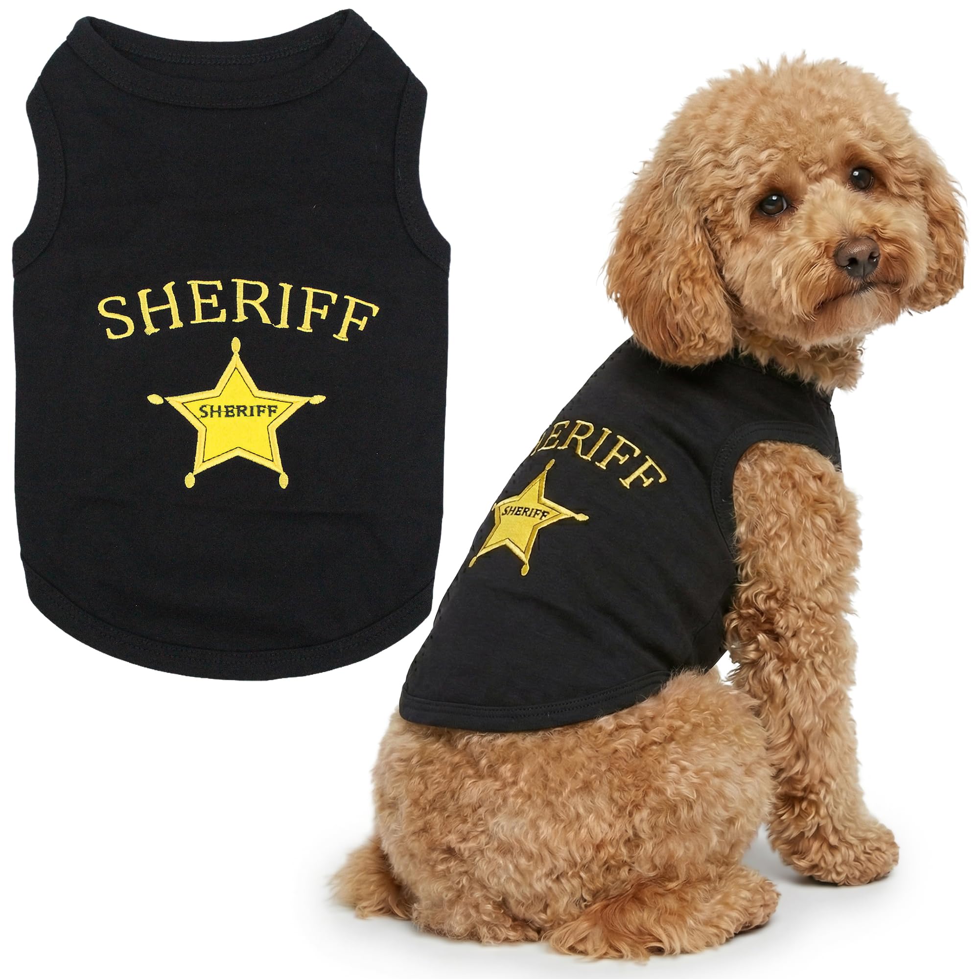 Parisian Pet Sheriff Dog T-Shirt, Large