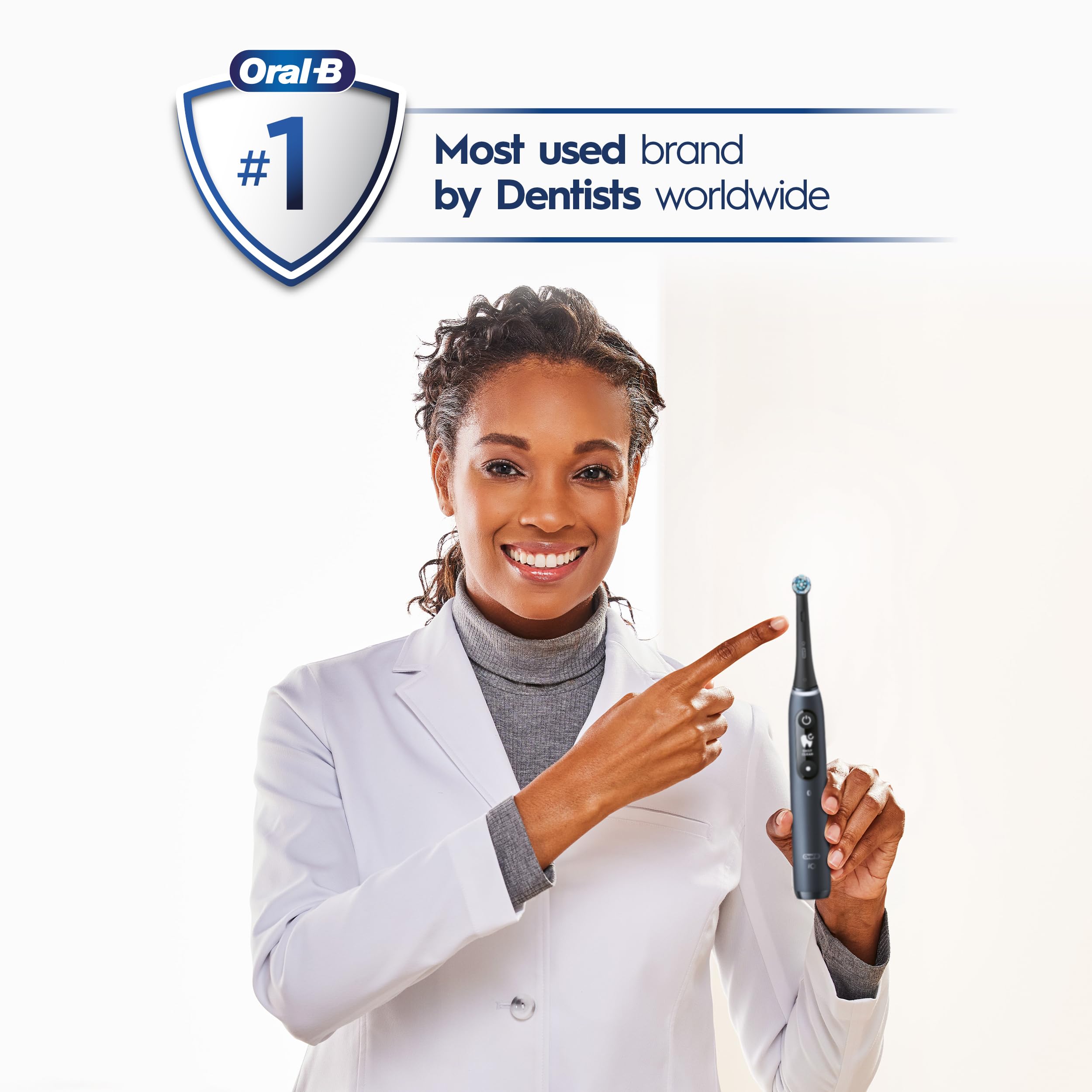 Oral-B iO Series 7G Rechargeable Electric Toothbrush with Visible Pressure Sensor to Protect Gums, 2 Min Timer, 5 Cleaning Settings, 2 Replacement Toothbrush Heads, and Travel Case, Blue