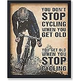 Poster Master You Don't Stop Cycling Poster - Motivational Print - Bike Art - Sports Art - Gift for Him, Her & Bike Enthusias