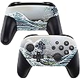 eXtremeRate Soft Touch Faceplate and Backplate for NS Switch Pro Controller, The Great Wave Patterned DIY Replacement Shell Housing Case for NS Switch Pro - Controller NOT Included