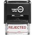 Supply360 AS-IMP1105R - Rejected Stamp with by: & Date:, Red Ink, Heavy Duty Commerical Self-Inking Rubber Stamp, 9/16" x 1-1/2" Impression