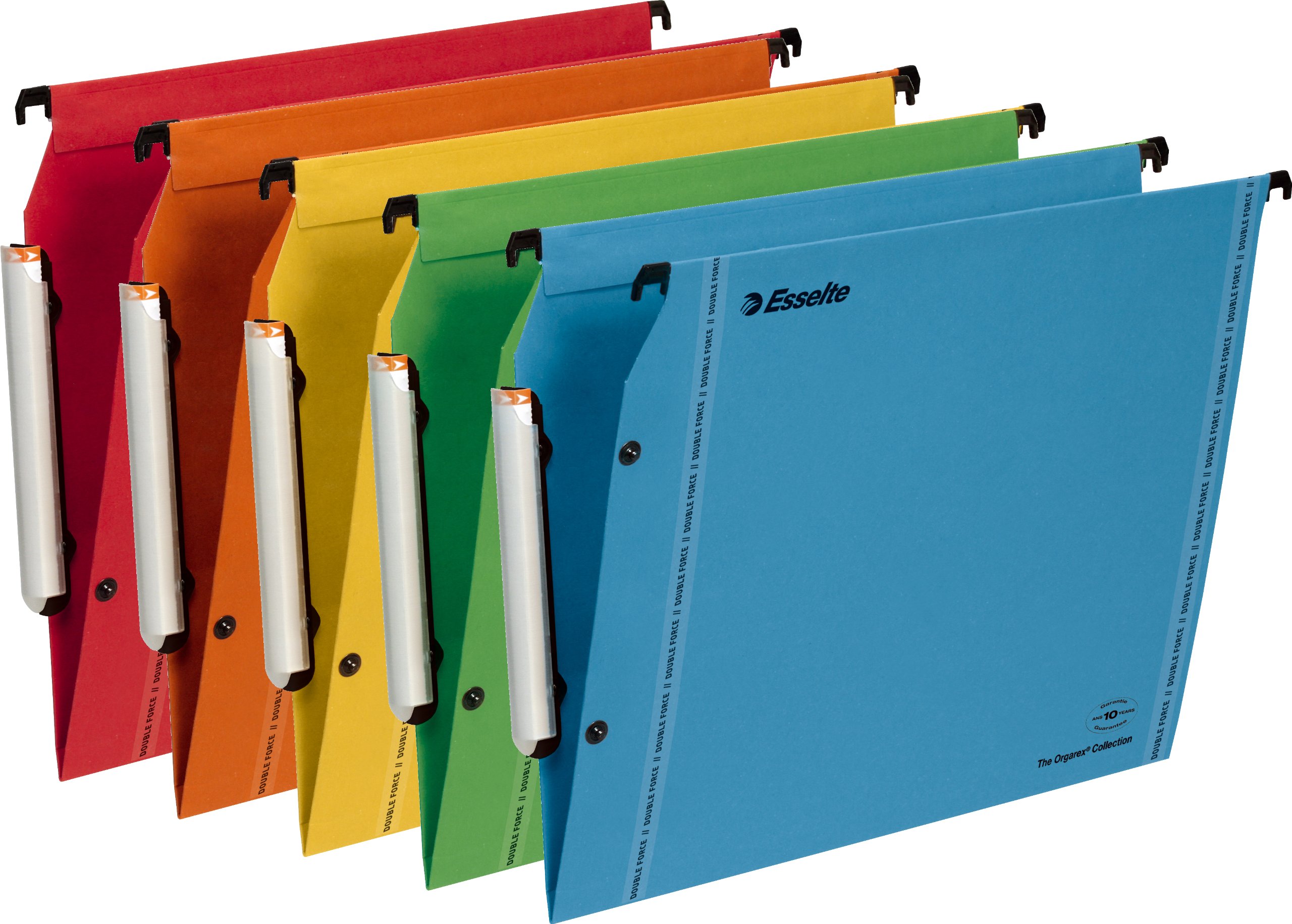 Esselte Lateral Hanging File Folders 3 Background V V-Shaped Base Assorted Colours
