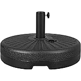 Amazon Basics 20inch Dia Black HDPE Plastic Patio Umbrella Base Stand for 9-Foot Umbrella - Water or Sand Fill, Rounded Patte