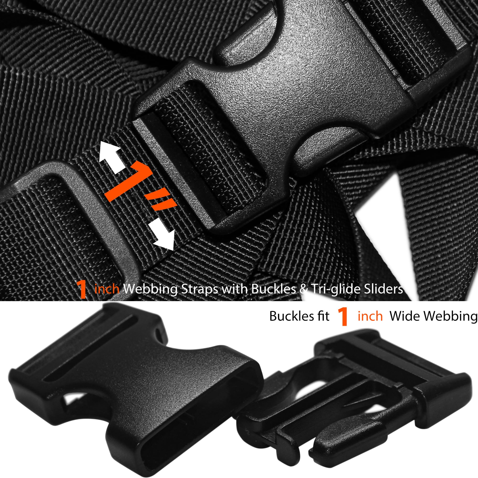 1 inch Straps and Buckles Set: 12 yard Nylon Webbing Strap 1