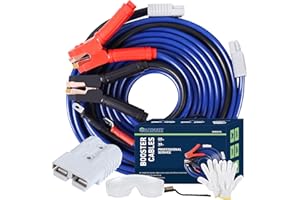 SAFEMATE 00 Gauge 30 FT Heavy Duty Jumper Cables - 1500Amp Booster Jumper Cable for Car, SUV and Trucks Battery - Quick Connect, Blue