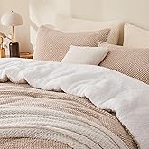 Andency Queen Comforter Set Khaki (90"x90"), Soft Fluffy Reversible Thick Fleece Bedding Set, Faux Fur Sherpa 3-Piece Bed Comforter Sets with 2 Pillowcases