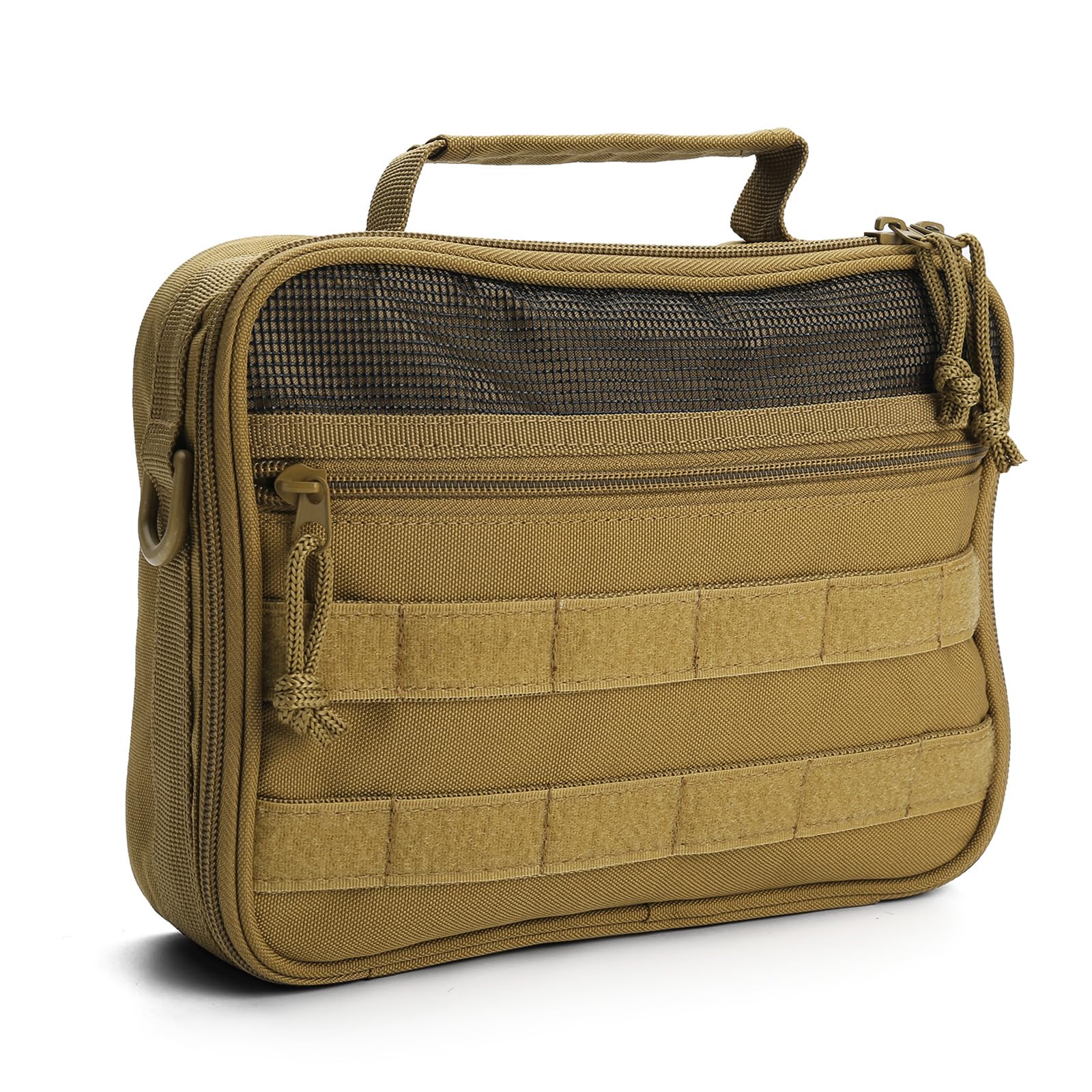 SMONT Toiletry Bag for Men Travel Toiletry Organizer Dopp Kit Travel Organizer Toiletries Tactical Bag Shaving Hygiene Bag Bathroom Hanging Men's Toiletry Bag for Short Trips Brown