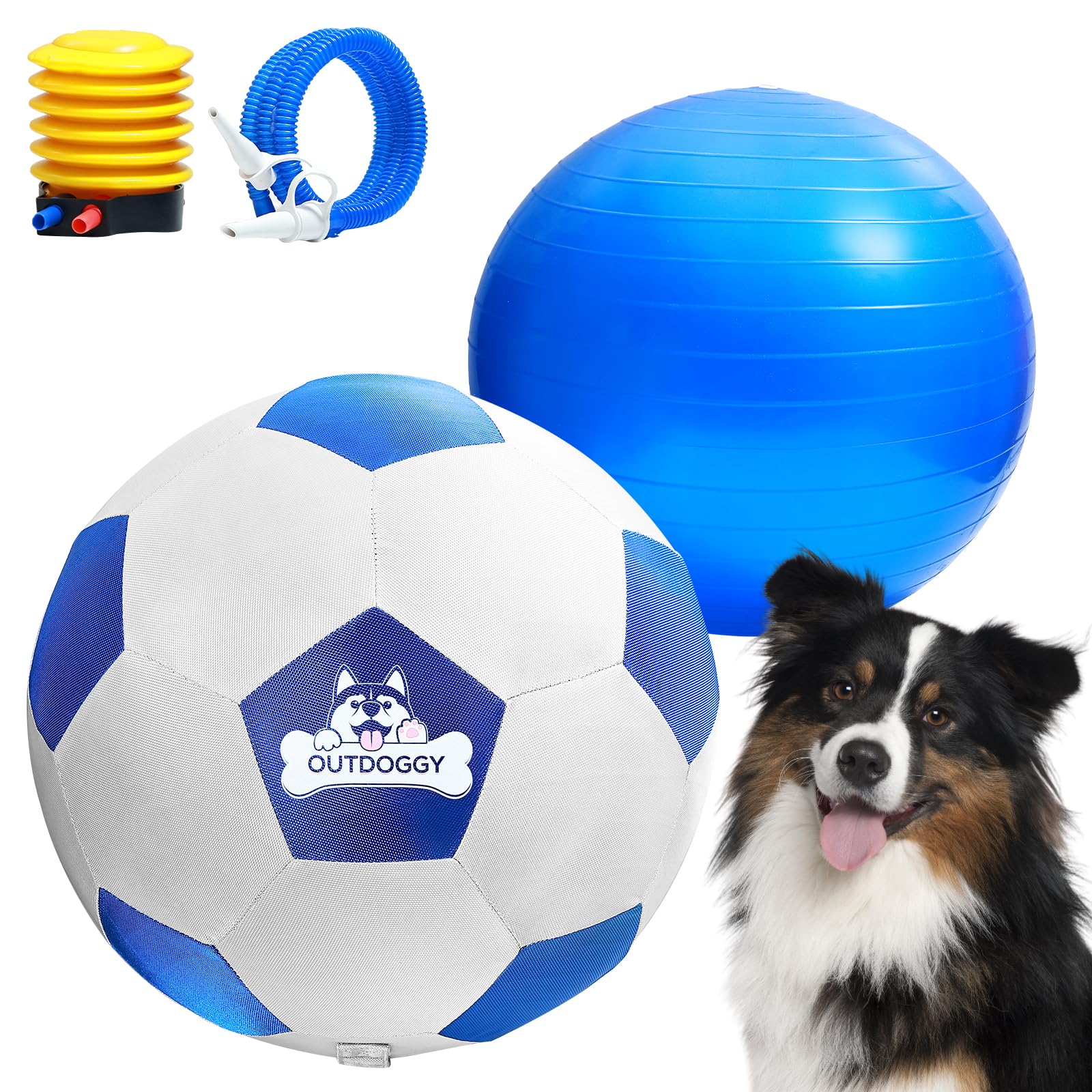 Photo 1 of Outdoggy Herding Ball for Dogs - 18'' Durable Dog Soccer Ball - Herding Ball for Australian Shepherd and Herding Ball for Cattle Dogs - Outdoor Dog Toy