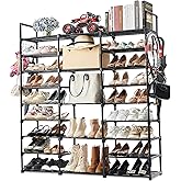 Mavivegue 9-Tier Metal Shoe Rack - Holds 50-55 Pairs, Tall Storage Shelf for Shoes, Boots, Entryway, Closet, Garage