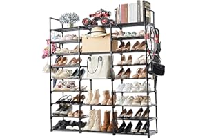 Mavivegue 9-Tier Metal Shoe Rack - Holds 50-55 Pairs, Tall Storage Shelf for Shoes, Boots, Entryway, Closet, Garage