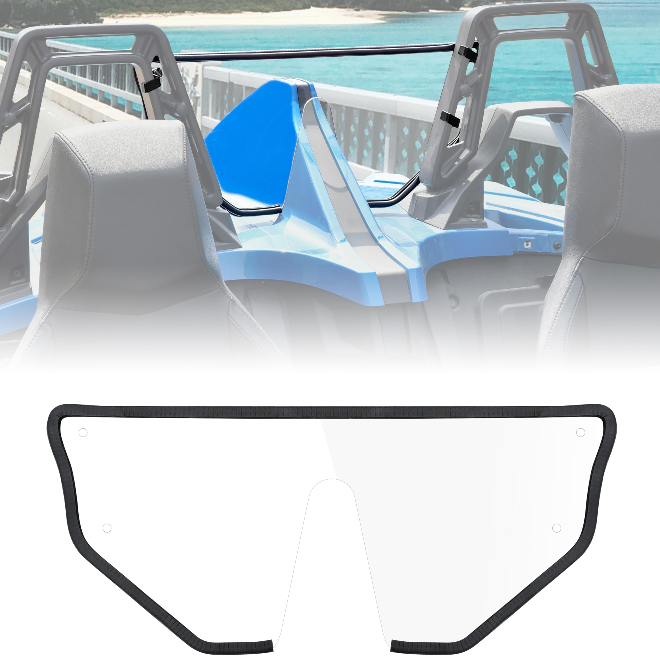 Photo 1 of LDETXY Rear Windshield for Polaris Slingshot, Back Hard-coated PC Dustproof Scratch Resistant Clear Windscreen Deflector Panel for Polaris Slingshot S R SL SLR LE 2015-2025 Accessories