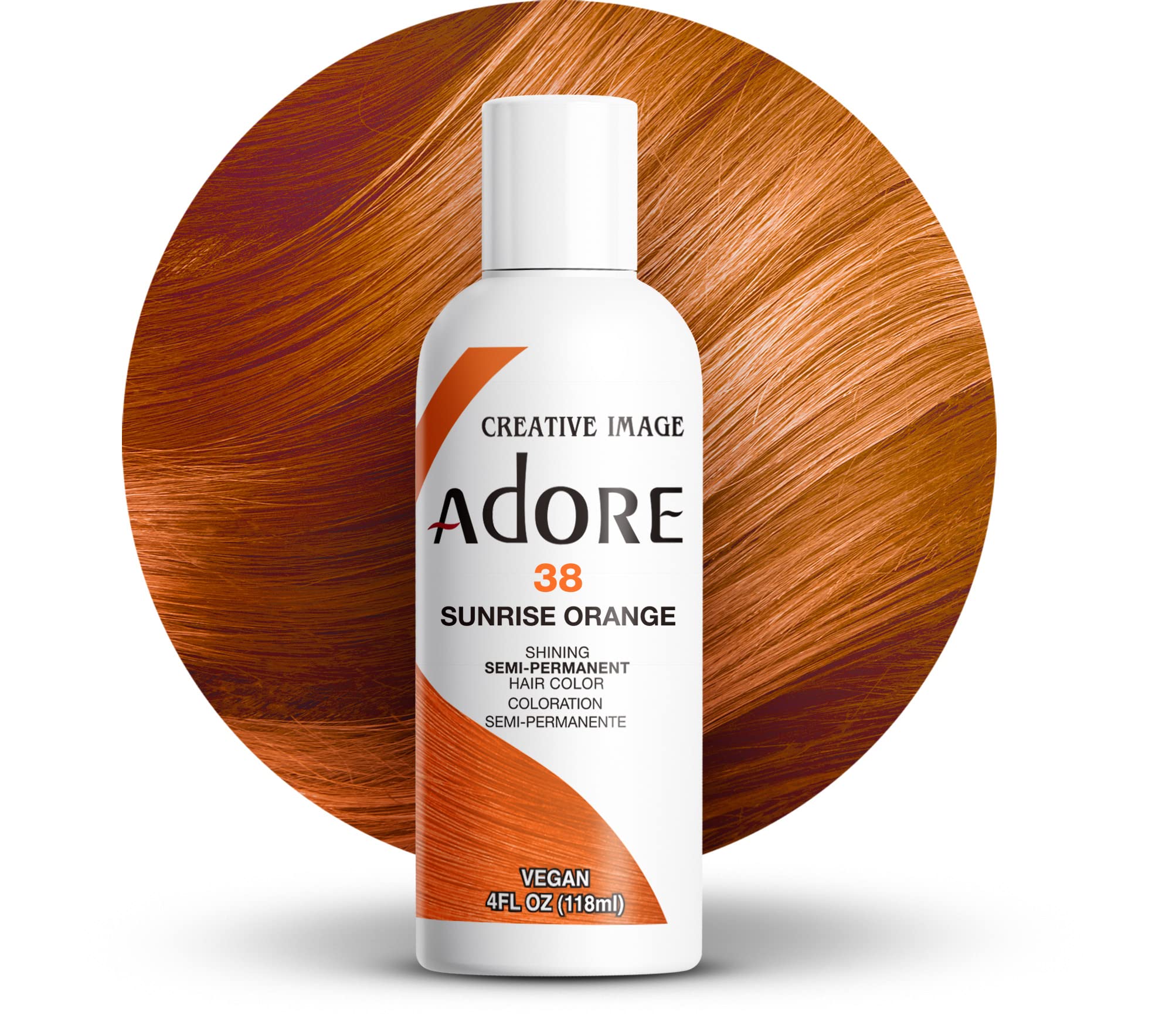 Adore Shining Semi Permanent Hair Colour, 38 Sunrise Orange