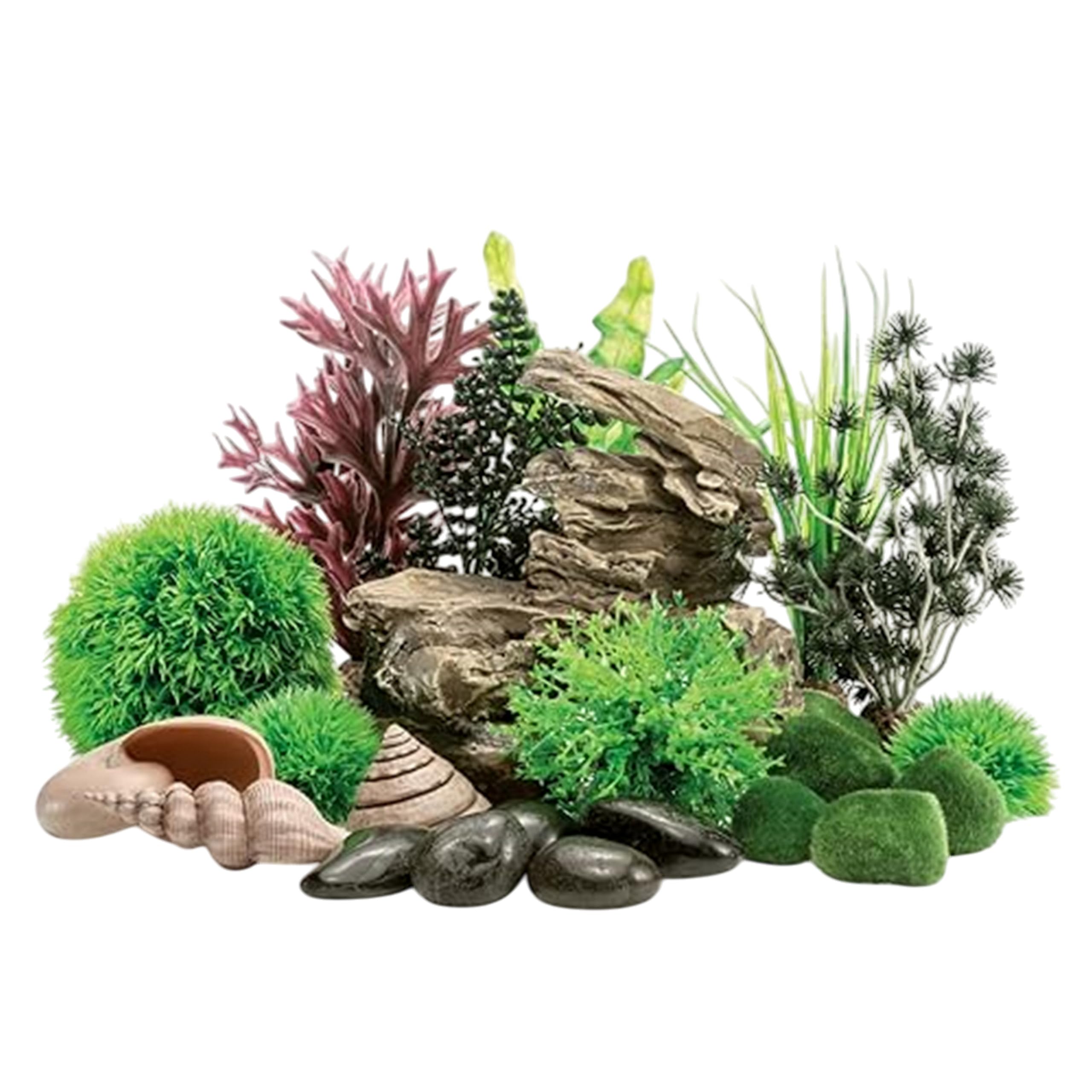 Photo 1 of biOrb Rock Valley Décor Set, Green/Brown/Black, Themed Collection of Fish Friendly Aquarium Decorations