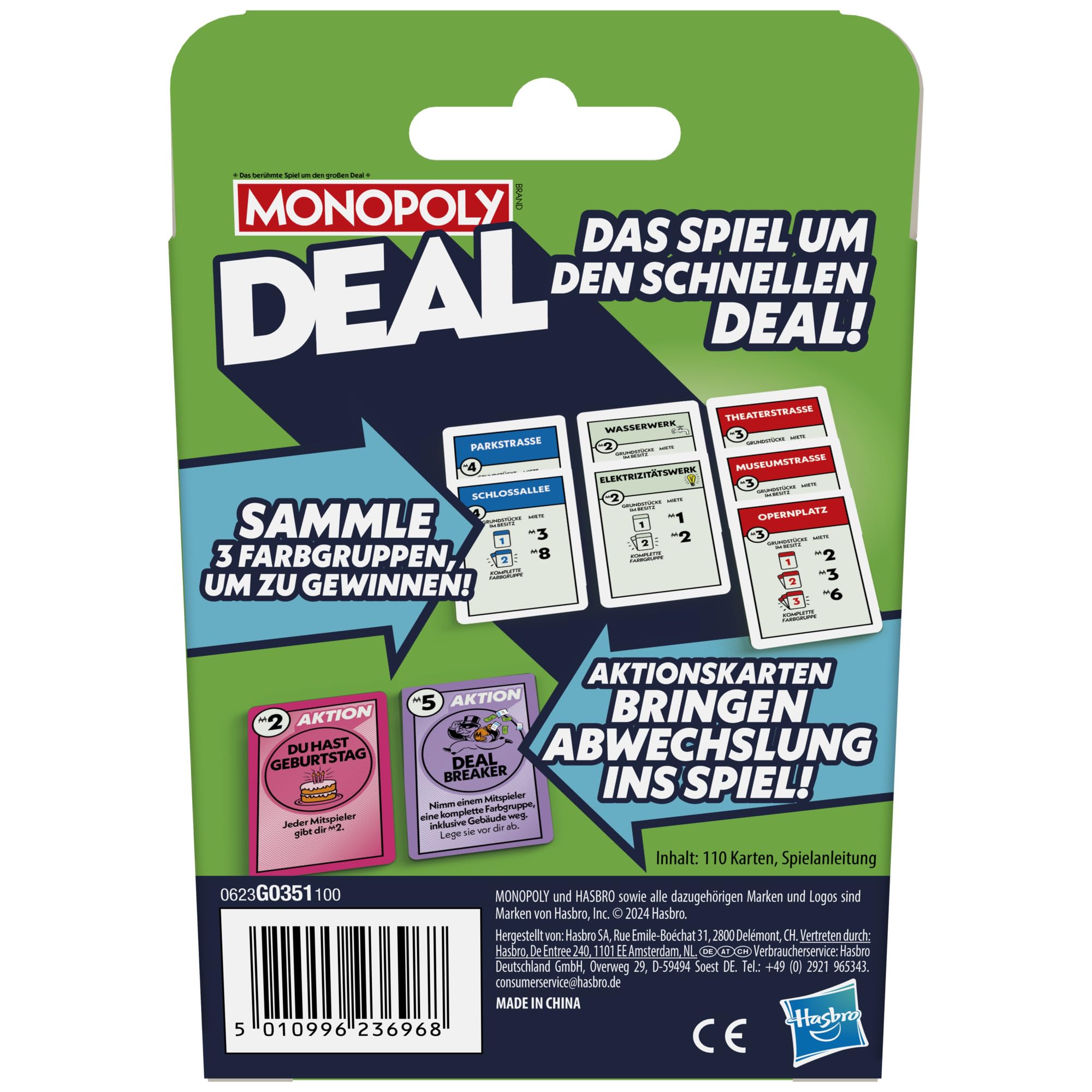 Monopoly Deal Kartenspiel, der Klassiker in der schnellen Version, Strategiespiel für Erwachsene und Kinder, ideal für unterwegs, Geschenk, oder Wichteln 2