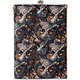 Aonimonis Realistic Owl Throw Blanket Gifts for Wildlife Lovers, Soft Fuzzy Warm Cozy Flannel Blankets for Bedroom, Travel, Couch, Animal Throws, Realism Mystery Home Decor 50x60 Inch