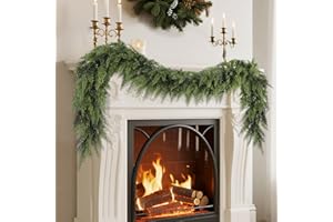yofit 6FT Garland Christmas Decorations- Artificial Cedar Pine Garlands for Fireplace Mantel, Table, Door Frame, Staircase- Christmas Indoor/Outdoor Holiday Decor