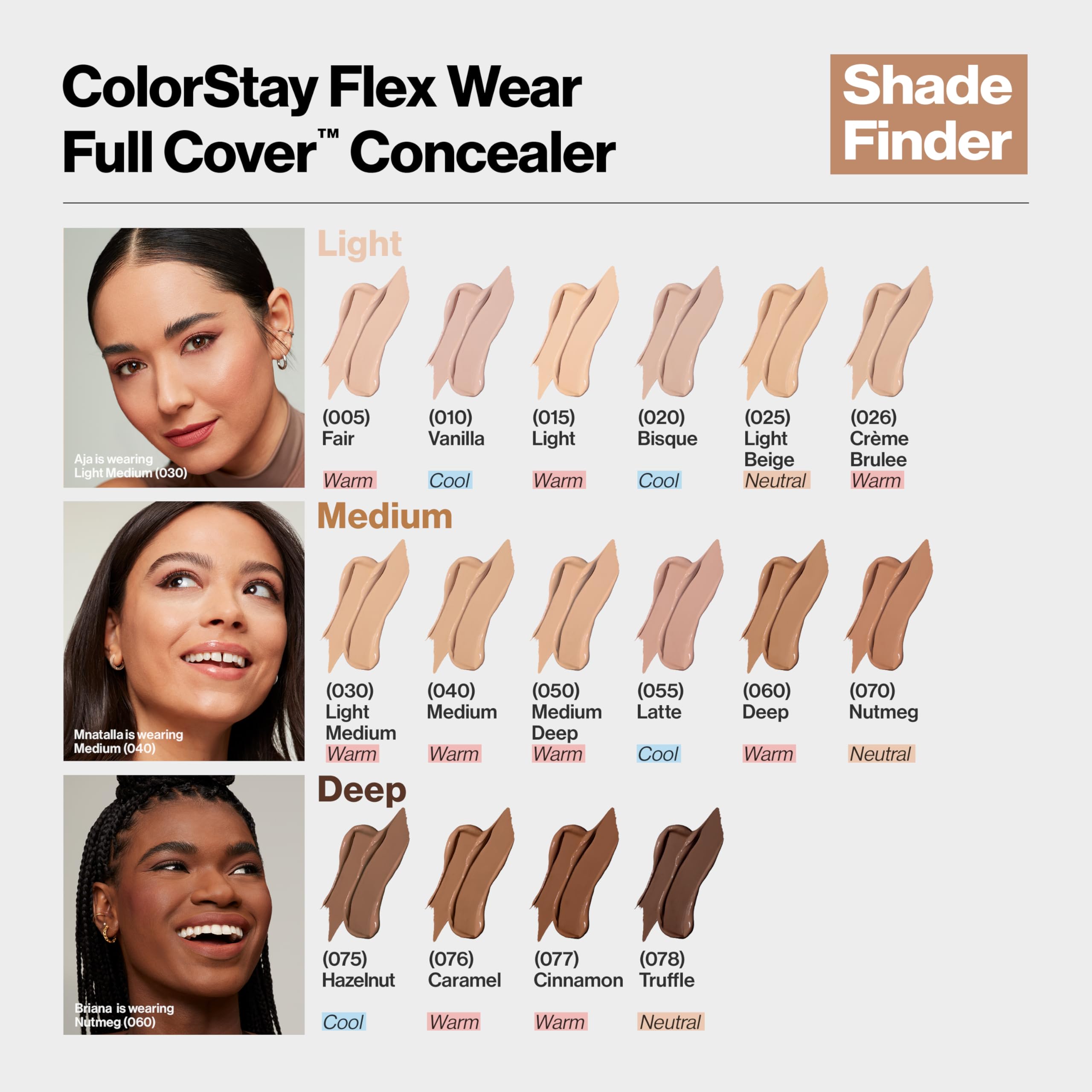 REVLON ColorStay Flex Wear, Full Cover Non-Creasing Concealer, Infused with Hyaluronic Acid & Vitamin E, Flexible Longwear, 040 Medium, 0.34 Fl Oz