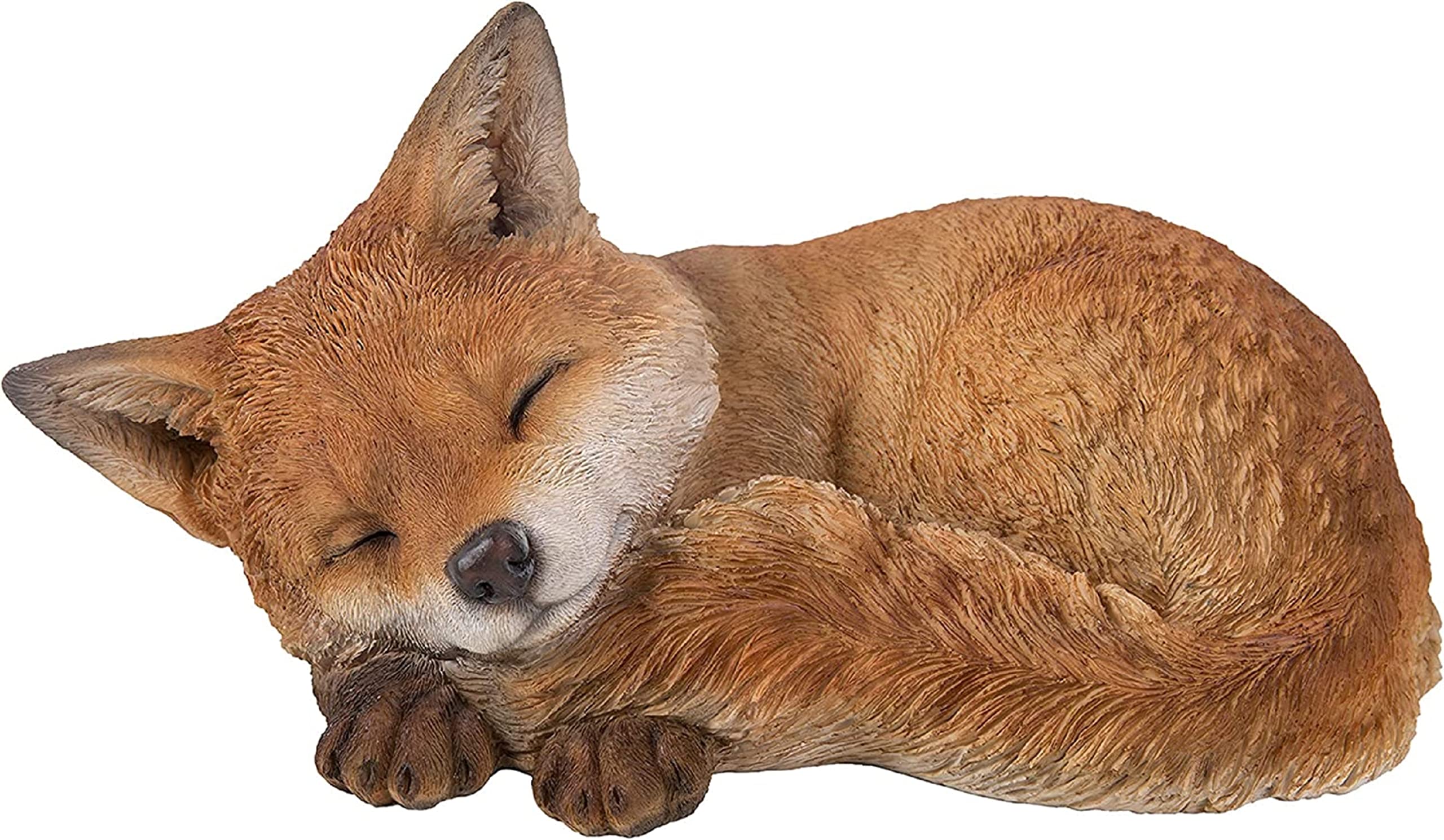 Vivid Arts Realistic Sleeping Fox Cub | Resin Home or Garden Decoration | XRL-FCB3-D