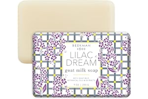 Beekman 1802 Goat Milk Body Soap Bar - Lilac Dream - Nourishes, Moisturizes & Hydrates - 100% Vegetable Soap with Lactic Acid