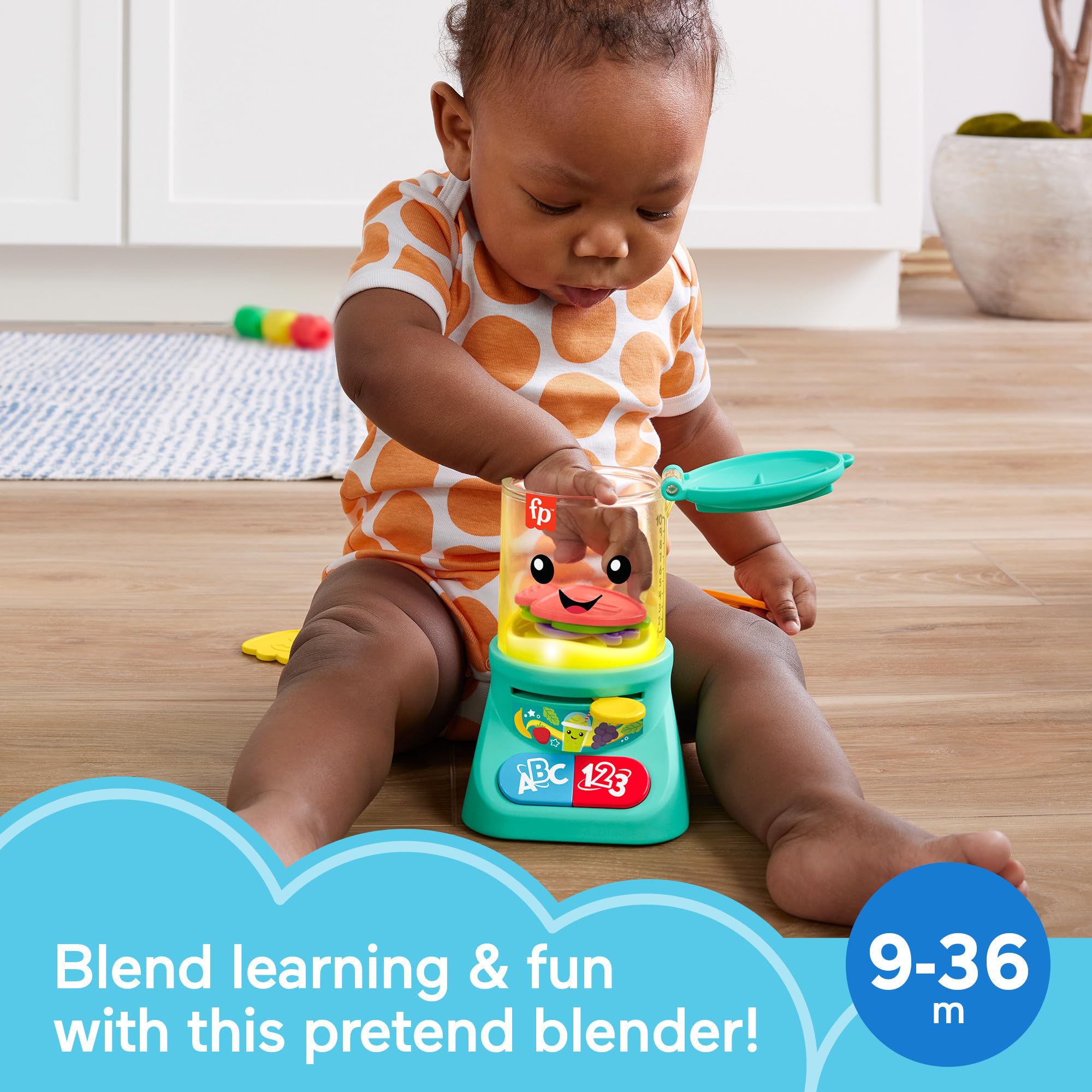 Fisher-Price Laugh & Learn Baby & Toddler Toy Counting & Colors Smoothie Maker Pretend Blender with Music & Lights for Ages 9+ Months