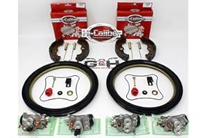 HI-CALIBER POWERSPORTS PARTS, OEH Complete FRONT Brake Rebuild KIT (Includes Water Grooved Front Shoes & Springs, Wheel Cylinders, Hardware) for 2000-2003 Honda TRX 350 Rancher