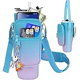 LEFOR·Z Water Bottle Carrier Bag with Phone Pocket Compatible with Stanley/Meoky 40 oz Tumbler with Handle,Water Bottle Holder Pouch with Adjustable Strap Compatible with Stanley Cup Accessories