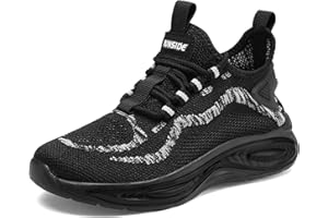 RUNSIDE Boys Girls Sneakers, Lace up Kids Tennis Shoes for Walking/Running Lightweight Breathable Gym Shoes Outdoor, Little Kid/Big Kid